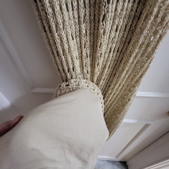 RW&CO. Beige Crochet Open-Knit Sleeveless Maxi Dress - Large - Picture 5 of 5